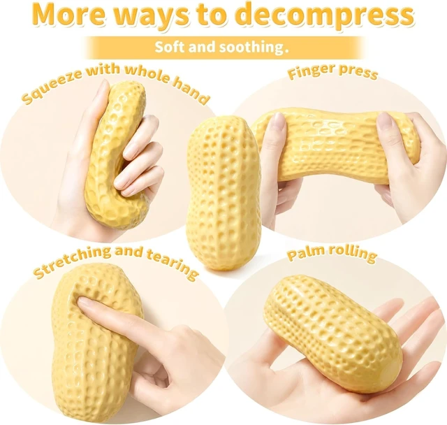 Alt view image 4 of 6 - 2 Pack Realistic Peanut Squishy, Soft Dough Filled for Adults Desk
Slow Rising Soft Dough Texture, Realistic Peanut Shell Design, Stress Relief Fidget Desk Toy Gift for Adults Men Women Office