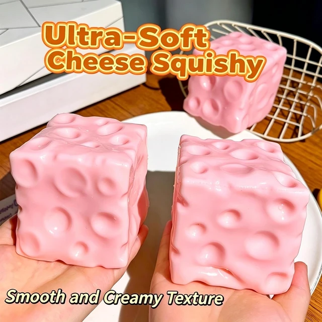 Alt view image 7 of 7 - Coconut Oil Squishy, Non Rebound Moldable Jumbo Cheese Block Squeeze Toy2026 New Silky Jelly Texture Sensory Fidget Toy for Stress & Anxiety Relief, Adult Desk Decompression Gift Pink