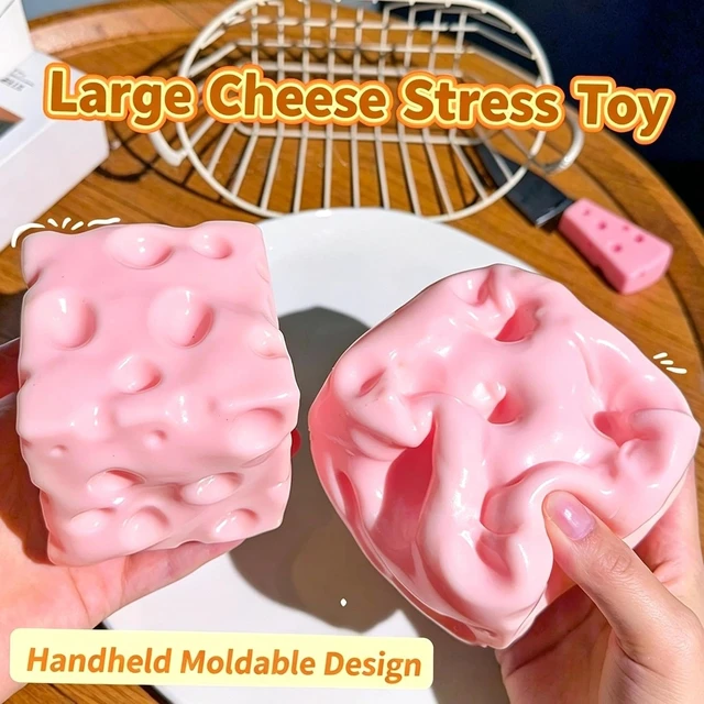 Alt view image 5 of 7 - Coconut Oil Squishy, Non Rebound Moldable Jumbo Cheese Block Squeeze Toy2026 New Silky Jelly Texture Sensory Fidget Toy for Stress & Anxiety Relief, Adult Desk Decompression Gift Pink