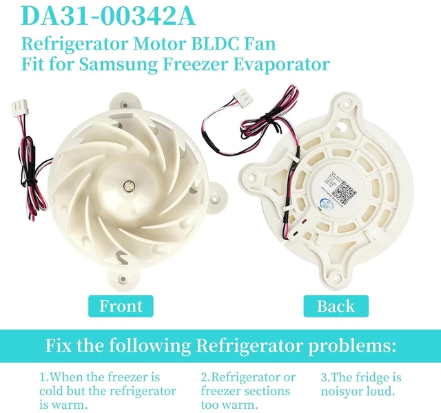 Alt view image 6 of 7 - DA31-00342A Refrigerator Evaporator Fan Motor for Samsung Refrigerator Replaces EAP12590899,4982090, ARES2130RA, AP6803165, PS12590899