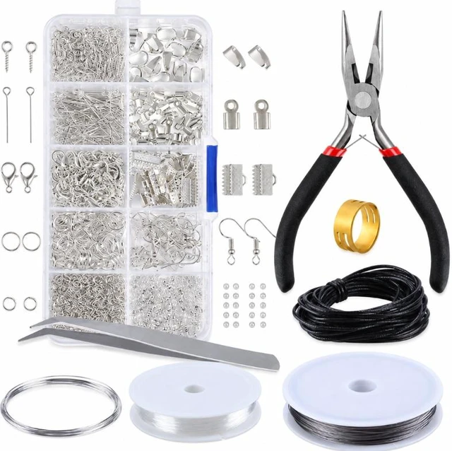 Main image of 900pcs Jewelry Making Supplies Kit, Jewelry Repair Kit with Earrings Necklace Findings DIY Beads Plier Tools Set Jewelry Tool Set Jewelry Accessories Suitable for Adults and Beginners