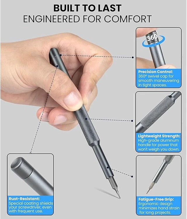 Alt view image 6 of 7 - 25-IN-1 Precision Small Screwdriver Set, Professional Mini Bit Tool Set for Glasses, Watch, Ring Doorbell, ElectronicComputerhigh-strength steel Screw DriverMagneticGift for Mens