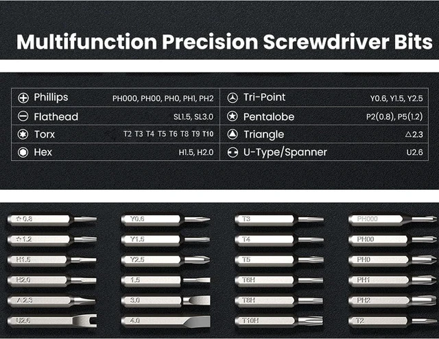 Alt view image 2 of 7 - 25-IN-1 Precision Small Screwdriver Set, Professional Mini Bit Tool Set for Glasses, Watch, Ring Doorbell, ElectronicComputerhigh-strength steel Screw DriverMagneticGift for Mens