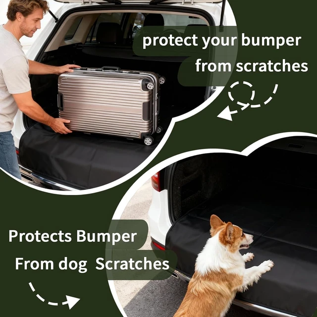 Alt view image 5 of 7 - Foldable Car Trunk Cargo Mat with Bumper Protector, Waterproof Oxford Cloth Trunk Liner 41 Inch
