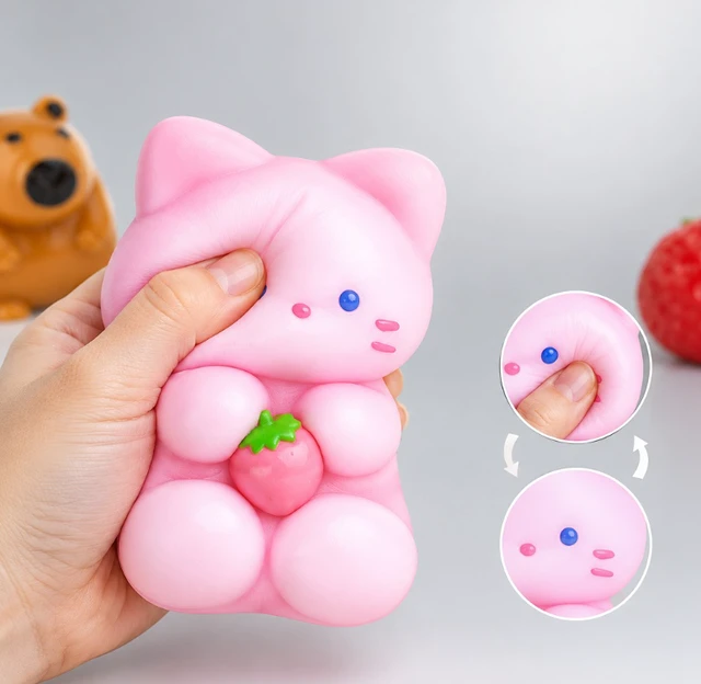 Alt view image 4 of 7 - 9 Pack Squishy Toys Set, Stress Relief Fidget Sensory Toys with Animals, Fruit & Cookie Designs, Soft Squeeze Toys for Adults, Kids Party Favors & Desk Decor