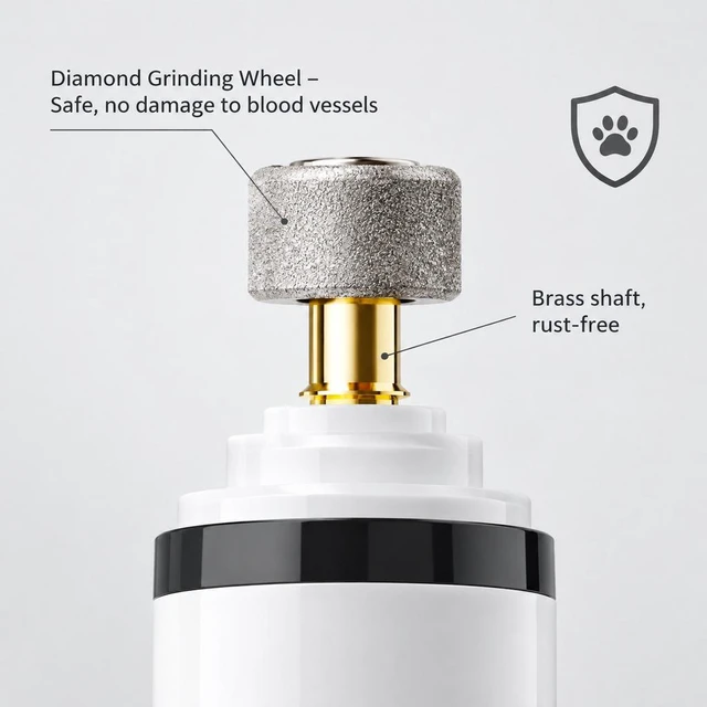 Alt view image 5 of 7 - High-Power Pet Nail Grinder with Dual LED Lights, Rechargeable Electric Nail Trimmer for Cats and Dogs, Low-Noise Nail File with Blood Line Visibility for Safe and Gentle Grooming