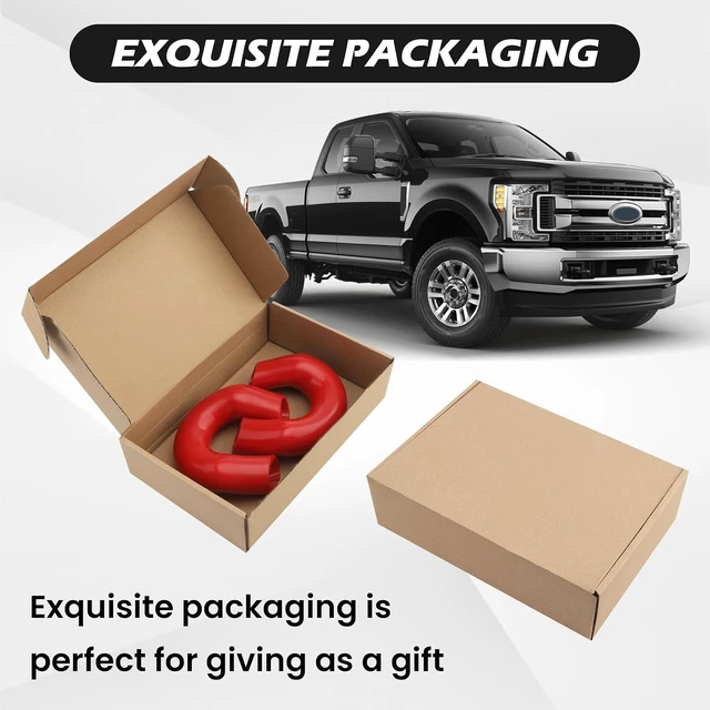 Alt view image 5 of 7 - Tow Hooks Covers for Ford Super Duty F250 F350 F450 2017-2026, 2Pcs Silicone Front Bumper Tow Hook Protector Covers, Truck Exterior Accessories, Red