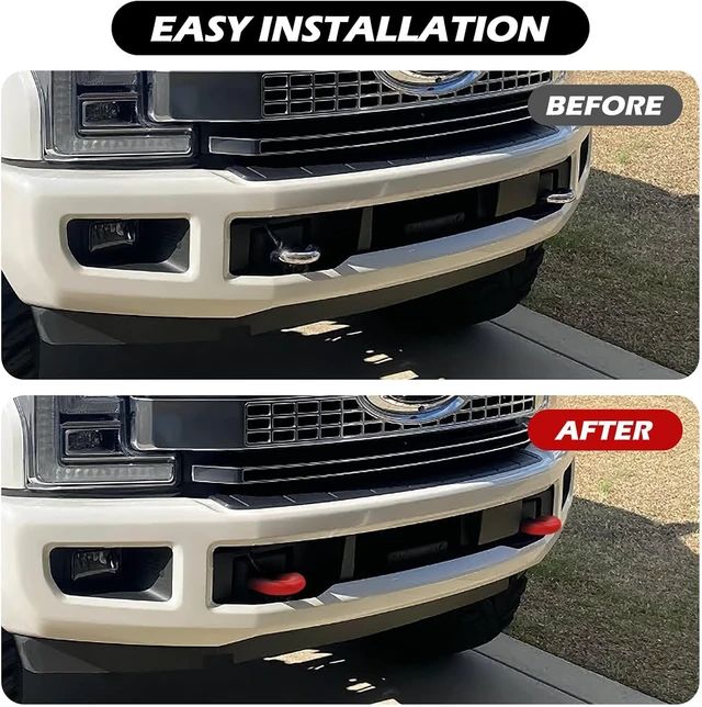 Alt view image 2 of 7 - Tow Hooks Covers for Ford Super Duty F250 F350 F450 2017-2026, 2Pcs Silicone Front Bumper Tow Hook Protector Covers, Truck Exterior Accessories, Red