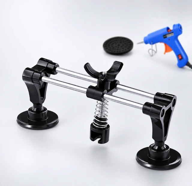 Alt view image 2 of 7 - Car Dent Repair Kit, Paintless Dent Puller Tool Set with Aluminum Bridge Puller, 20W Glue Gun, Glue Sticks & Pulling Tabs for Auto Body Hail & Door Ding Removal
