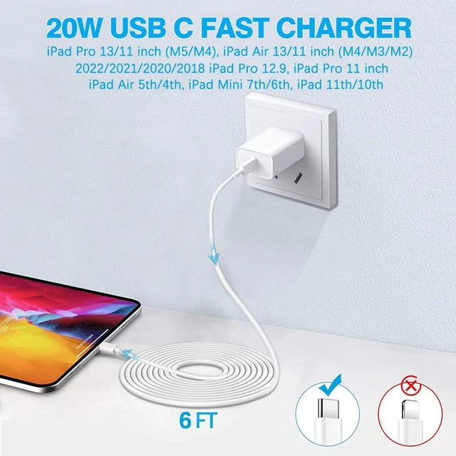 Alt view image 2 of 7 - for Phone 16 15 Charger and 6ft Type C to C Cable Cord Long,20W USB C Fast Charging Block Plug for Phone 16 Pro Max/16/15 Pro Max/15 Plus/15/iPad Air/Mini/AirPods/Power Adapter