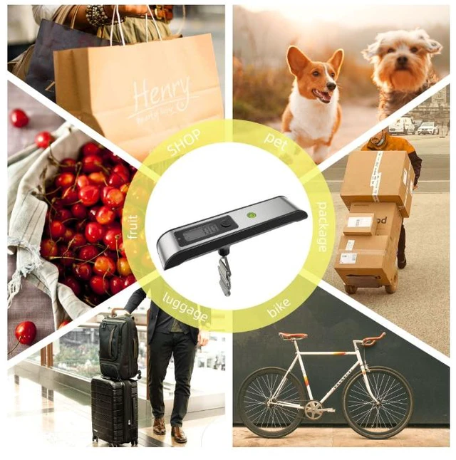 Alt view image 3 of 7 - Portable Digital Hanging Luggage Scale 110lb, Handheld Travel Weight Scale with LCD Display Black