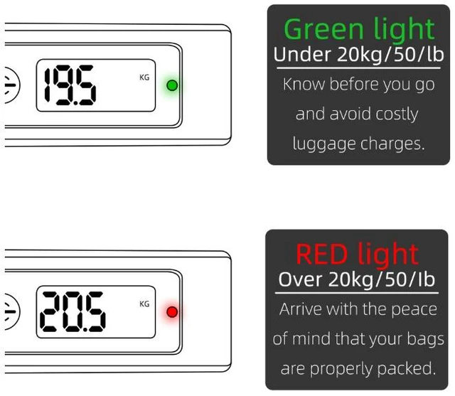 Alt view image 7 of 7 - Portable Digital Hanging Luggage Scale 110lb, Handheld Travel Weight Scale with LCD Display Black