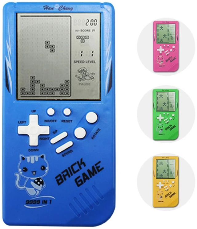 Alt view image 3 of 7 - Retro Big Screen Brick Game Console 9999 in 1 Tank/Racing/Shooting Casual Puzzle Game Adjustable Difficulty and Speed Small and Easy to Carry Best Gifts Pink