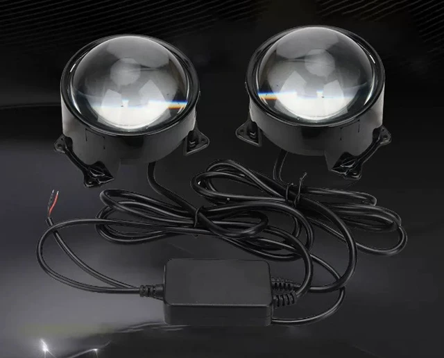 Alt view image 4 of 6 - Upgraded "Demon Eye" LED Headlight Kit Dynamic LED Projector Headlight Kit with Realistic "Ghost Eye" Effect (Includes Wireless Remote) 6-Mode Version (Set of 2)