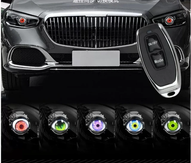 Alt view image 2 of 6 - Upgraded "Demon Eye" LED Headlight Kit Dynamic LED Projector Headlight Kit with Realistic "Ghost Eye" Effect (Includes Wireless Remote) 6-Mode Version (Set of 2)
