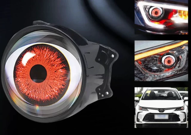 Alt view image 6 of 6 - Upgraded "Demon Eye" LED Headlight Kit Dynamic LED Projector Headlight Kit with Realistic "Ghost Eye" Effect (Includes Wireless Remote) 6-Mode Version (Set of 2)