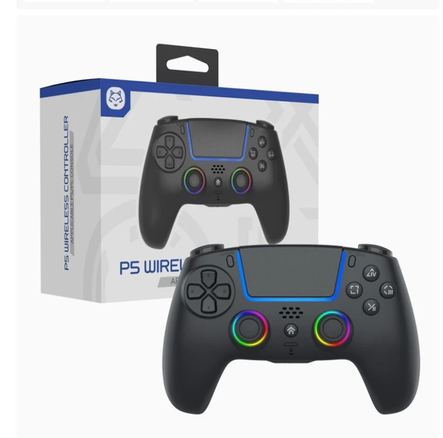 Alt view image 7 of 7 - PS5 Bluetooth Controller with Hall Effect Joystick, Wireless & USB for PS5/PS5 Slim/Pro/PC, RGB, Dual Vibration, 6-Axis Motion Sensor, Macro & Turbo, Multi-Platform Gamepad Black