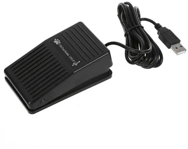 Alt view image 4 of 6 - USB Foot Pedal Switch, HID Programmable Single Footswitch with 2M Cable for PC Game Control, Keyboard Mouse Multimedia String Input, Hands-Free USB Control Pedal for Computer