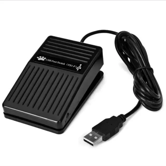 Alt view image 2 of 6 - USB Foot Pedal Switch, HID Programmable Single Footswitch with 2M Cable for PC Game Control, Keyboard Mouse Multimedia String Input, Hands-Free USB Control Pedal for Computer