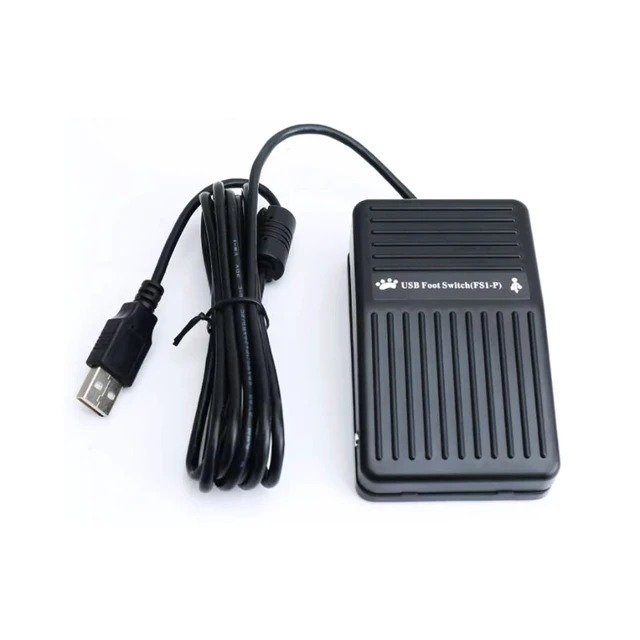 Alt view image 6 of 7 - USB Gaming Foot Switch, 2m Cable, With Ferrite Bead, Anti-Interference, HID Programmable 1-Pedal, Anti-Slip Heavy Duty, MMO Macro Controller for PC, Keyboard, FPS