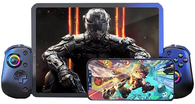 Alt view image 6 of 7 - Wireless Controller D8 Pro for 13in iPad, Tablet, iOS/Android/PC/Switch/PS4, 7-color RGB, Mobile Cloud Game, Streaming on PS/Xbox/PC Console, iPhone 16/15/14, Hall Effects Joysticks, White