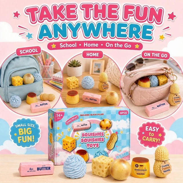 Alt view image 4 of 7 - 6PCS Crunchy Squishy Box Mystery Fun Asmr Feel Set
Crunchy Squishies Stress Balls Blind Slow Return Squishies, Relief Hand Relax Desk Decor Party Favor Gifts for Adult