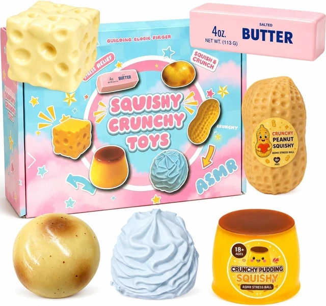 Main image of 6PCS Crunchy Squishy Box Mystery Fun Asmr Feel Set
Crunchy Squishies Stress Balls Blind Slow Return Squishies, Relief Hand Relax Desk Decor Party Favor Gifts for Adult