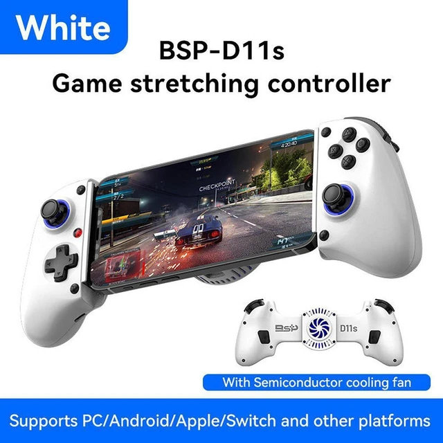 Main image of D11S Gaming Controller with Hall Trigger & Joystick Wireless Bluetooth Streaming Gamepad for Switch/PC/Android/iOS, Stretch Design for Phone/Tablet/Emulator - white D11S - COOLING FAN