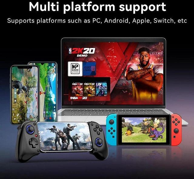 Alt view image 3 of 7 - D11S Gaming Controller with Hall Trigger & Joystick Wireless Bluetooth Streaming Gamepad for Switch/PC/Android/iOS, Stretch Design for Phone/Tablet/Emulator - black D11S - COOLING FAN