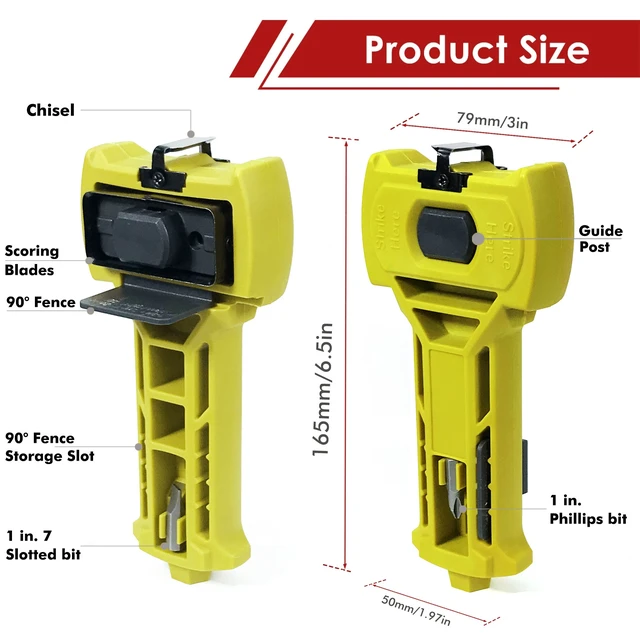 Alt view image 2 of 7 - Door Latch Kit Mortise Lock Installation Tool, Door Lock Chisel Kit for Latch & Strike Plate Fitting