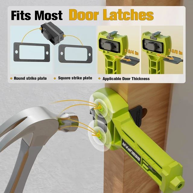 Alt view image 7 of 7 - Door Latch Kit Mortise Lock Installation Tool, Door Lock Chisel Kit for Latch & Strike Plate Fitting