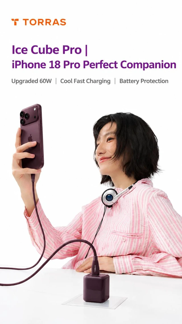 Alt view image 3 of 7 - 60W USB-C Fast Charger Set for iPhone 18/18 Pro Max, Mini Ice Cube Pro PD 3.0 Wall Charger with 5.5ft USB-C Cable, Rapid Charging Kit for iPhone 18/17/16/15 & iPad - with AVS Technology orange-C-L