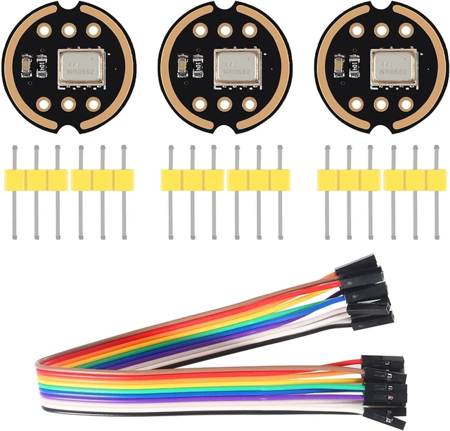 Main image of 3PCS INMP441 Omnidirectional Microphone Module I2S Interface MEMS High Precision Low Power Ultra Small Volume with 20CM/7.8" 10pins Dupont Cable Female to Female for ESP32 DIY