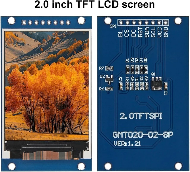 Alt view image 3 of 6 - 1PCS 2.0inch SPI LCD Module, 240x320 IPS TFT Display, ST7789V RGB Color LCD Module with 3.3V/5V for Raspberry Pi, Arduino, STM32 and ESP32 DIY Electronics Projects