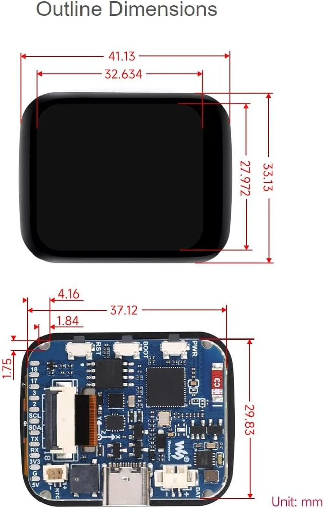 Alt view image 7 of 7 - ESP32-S3 Development Board Onboard 1.69inch Touch LCD Display 240×280
262K Color Micro LCD Display With ESP32-S3,Accelerometer And Gyroscope Sensor