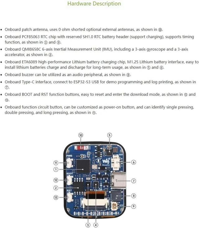 Alt view image 6 of 7 - ESP32-S3 Development Board Onboard 1.69inch Touch LCD Display 240×280
262K Color Micro LCD Display With ESP32-S3,Accelerometer And Gyroscope Sensor
