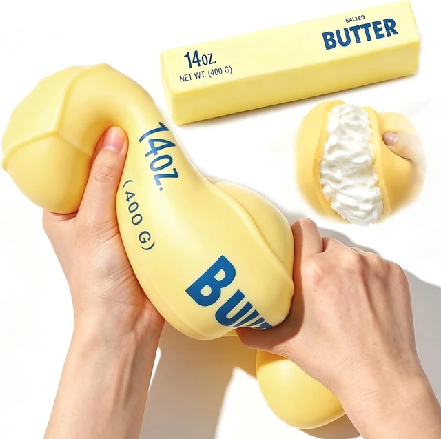 Main image of 10in Giant Butter Squishy Shaving Cream Filled, Jumbo Big Butters Squeeze
14oz Squeeze Stress Stick Not Foam Large Butter Ball Stress Relief Slow Rising Fun for Anxiety Relief Party Favors