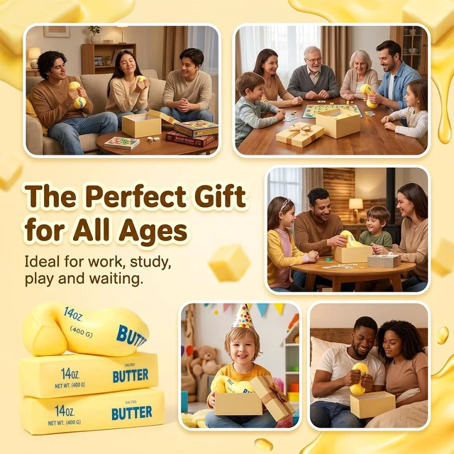 Alt view image 6 of 6 - 10in Giant Butter Squishy Shaving Cream Filled, Jumbo Big Butters Squeeze
14oz Squeeze Stress Stick Not Foam Large Butter Ball Stress Relief Slow Rising Fun for Anxiety Relief Party Favors