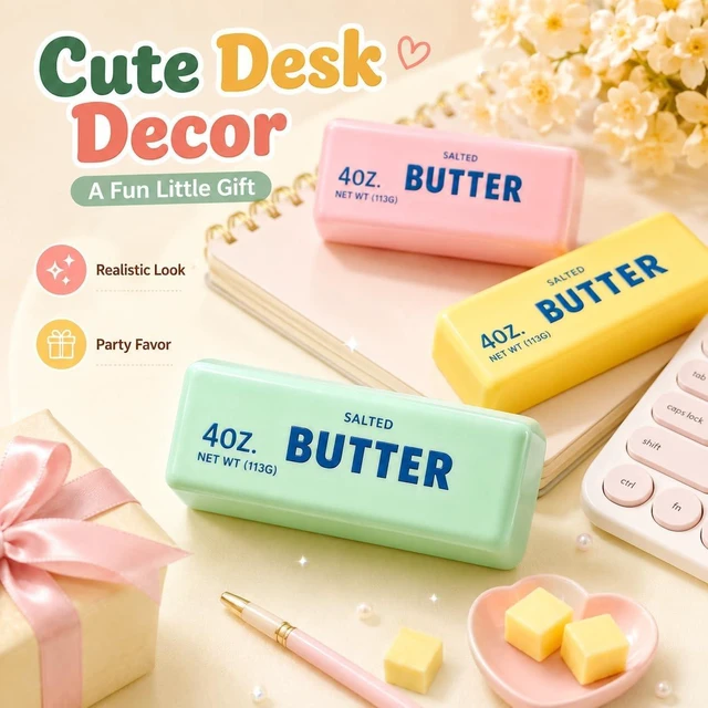Alt view image 7 of 7 - Crunchy Butter Squishy Asmr Bead Filled, Slow Rising Squeeze (Pink Butter A Squeeze Stress Butter Stick Squishies Slow Rising Squeeze Portable Rebound Calming Anxiety Relief Tool for Adults