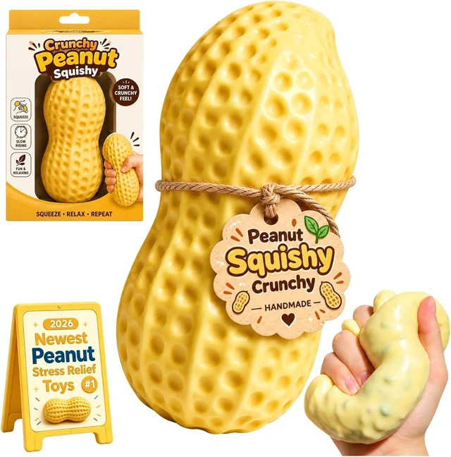 Main image of Crunchy Peanut Squishy Asmr Bead Filled, Slow Rising Squeeze (Peanut A) Squeeze Stress Peanut Squishies Slow Rising Squeeze Portable Rebound Calming Anxiety Relief Tool for Adults