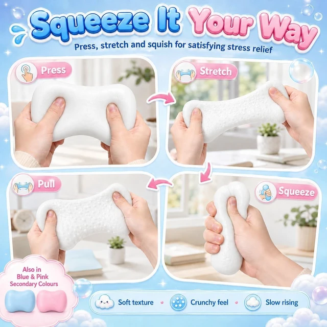 Alt view image 4 of 7 - Crunchy Soap Squishy Asmr Bead Filled, Slow Rising Squeeze (Soap White) Squeeze Stress Soap Squishies Slow Rising Squeeze Portable Rebound Calming Anxiety Relief Tool for Adults