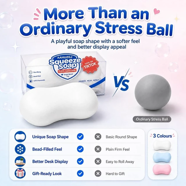 Alt view image 5 of 7 - Crunchy Soap Squishy Asmr Bead Filled, Slow Rising Squeeze (Soap White) Squeeze Stress Soap Squishies Slow Rising Squeeze Portable Rebound Calming Anxiety Relief Tool for Adults