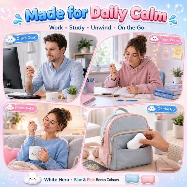 Alt view image 6 of 7 - Crunchy Soap Squishy Asmr Bead Filled, Slow Rising Squeeze (Soap White) Squeeze Stress Soap Squishies Slow Rising Squeeze Portable Rebound Calming Anxiety Relief Tool for Adults