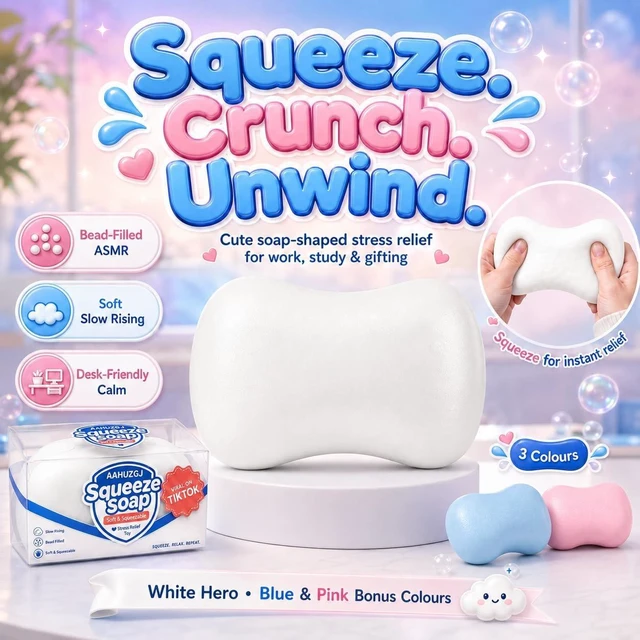Alt view image 2 of 7 - Crunchy Soap Squishy Asmr Bead Filled, Slow Rising Squeeze (Soap White) Squeeze Stress Soap Squishies Slow Rising Squeeze Portable Rebound Calming Anxiety Relief Tool for Adults
