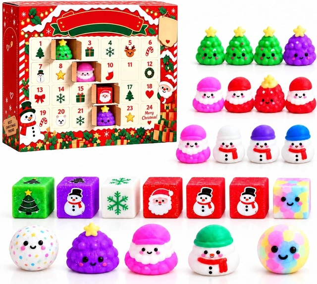 Main image of Squishy Advent Calendar 2026, Christmas 24 Days Squishies Countdown Adults
24 Days of Surprises Squishy Box with 24 Mini Item 24 Pack Xmas Stress Balls Slow Return, Party Favors Stocking Stuffers