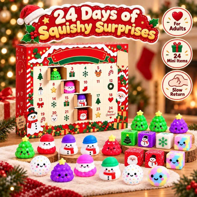 Alt view image 2 of 7 - Squishy Advent Calendar 2026, Christmas 24 Days Squishies Countdown Adults
24 Days of Surprises Squishy Box with 24 Mini Item 24 Pack Xmas Stress Balls Slow Return, Party Favors Stocking Stuffers