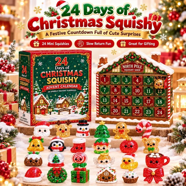 Alt view image 2 of 7 - Squishy Advent Calendar 2026, Christmas 24 Days Squishies Countdown Adults
24 Days of Surprises Squishy Box with 24 Mini Item 24 Pack Xmas Stress Balls Slow Return, Party Favors Stocking Stuffers