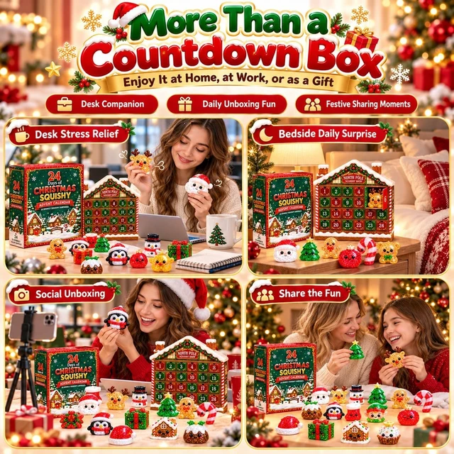 Alt view image 6 of 7 - Squishy Advent Calendar 2026, Christmas 24 Days Squishies Countdown Adults
24 Days of Surprises Squishy Box with 24 Mini Item 24 Pack Xmas Stress Balls Slow Return, Party Favors Stocking Stuffers