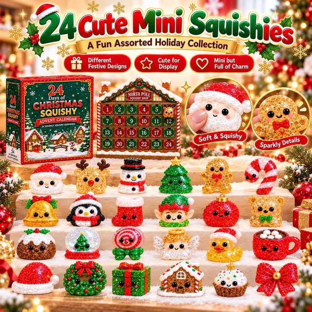 Alt view image 5 of 7 - Squishy Advent Calendar 2026, Christmas 24 Days Squishies Countdown Adults
24 Days of Surprises Squishy Box with 24 Mini Item 24 Pack Xmas Stress Balls Slow Return, Party Favors Stocking Stuffers