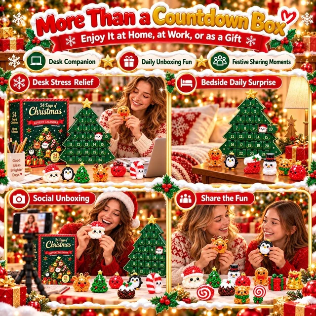 Alt view image 6 of 7 - Squishy Advent Calendar 2026, Christmas 24 Days Squishies Countdown Adult
24 Days of Surprises Squishy Box with 24 Mini Item 24 Pack Xmas Stress Balls Slow Return, Party Favors Stocking Stuffers